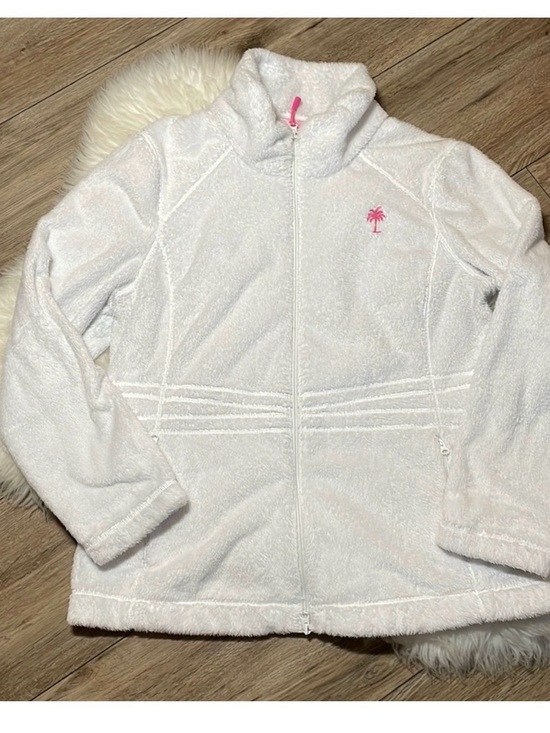 Lilly Pulitzer Jackets & Blazers - Lilly Pulitzer Full Zip White Fleece Grace Jacket Size XL